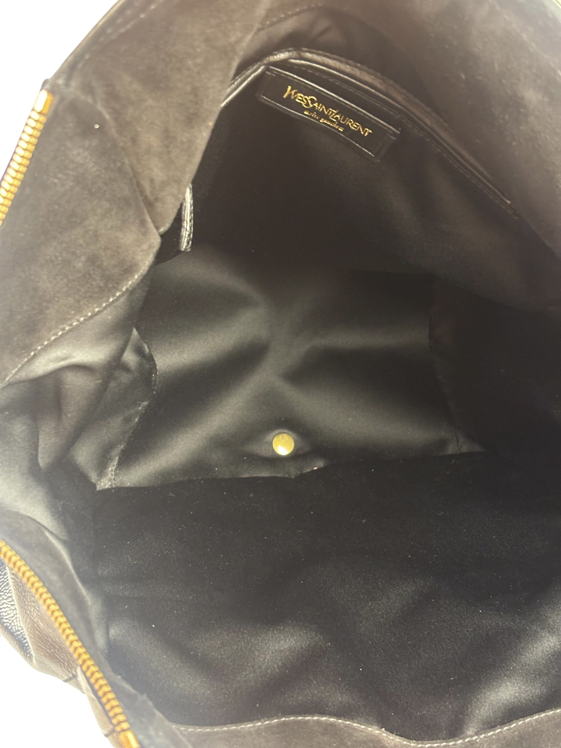 Yves Saint Laurent Black Patent Leather Downtown Tote