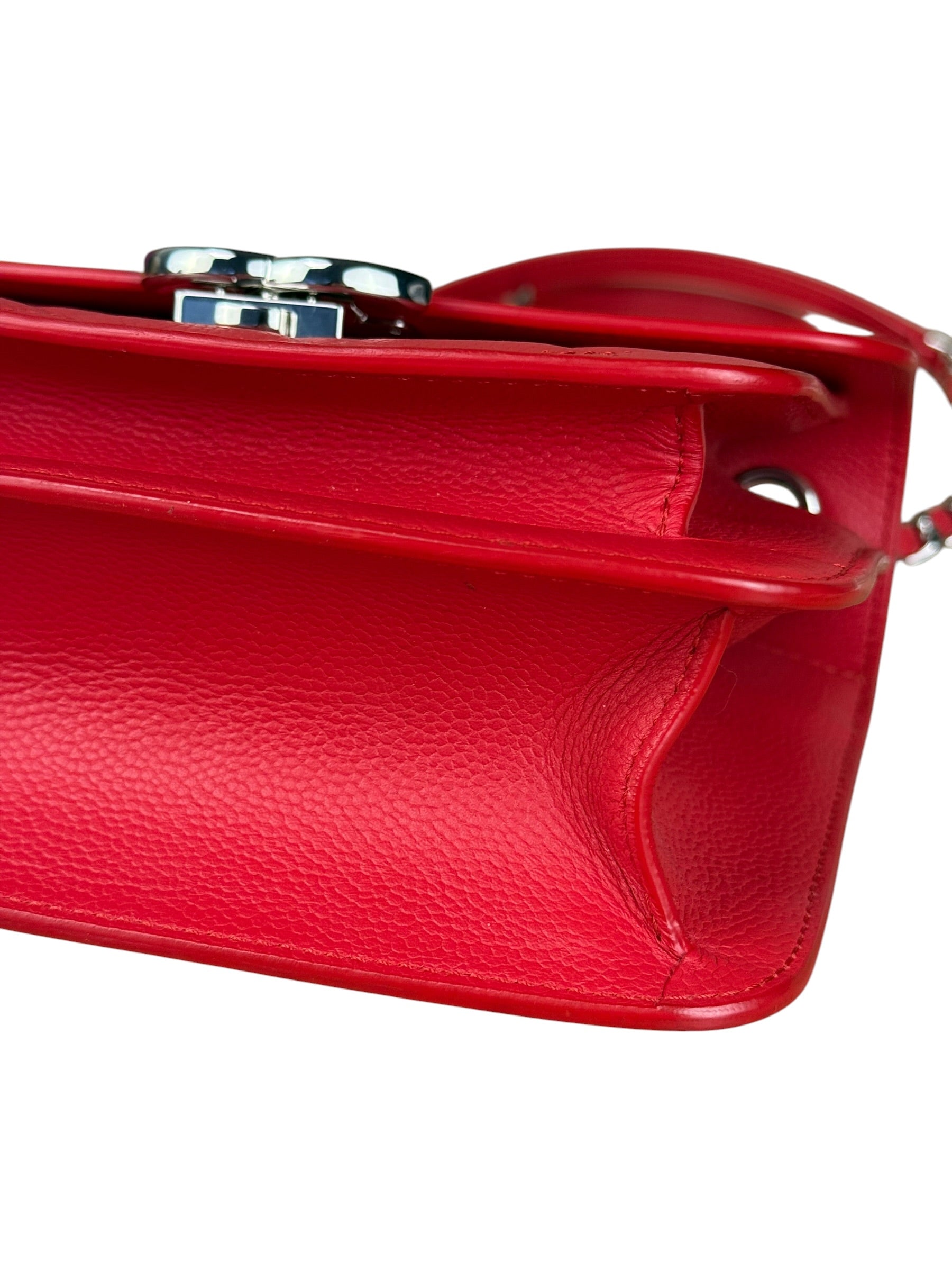 Chanel Red Calfskin Small Box Flap 2017
