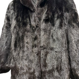 Vintage Black Fur Mid Length Coat
