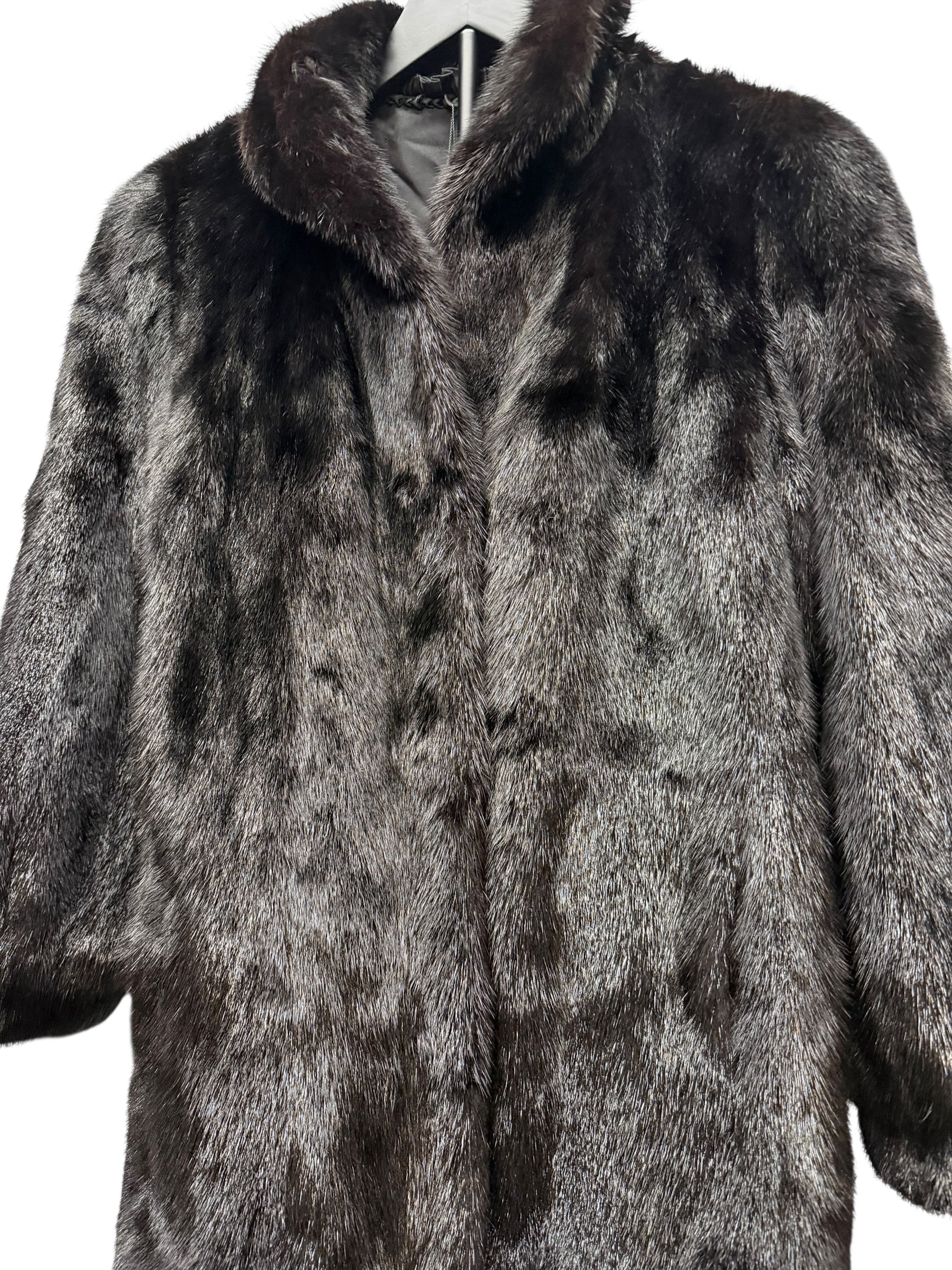 Vintage Black Fur Mid Length Coat