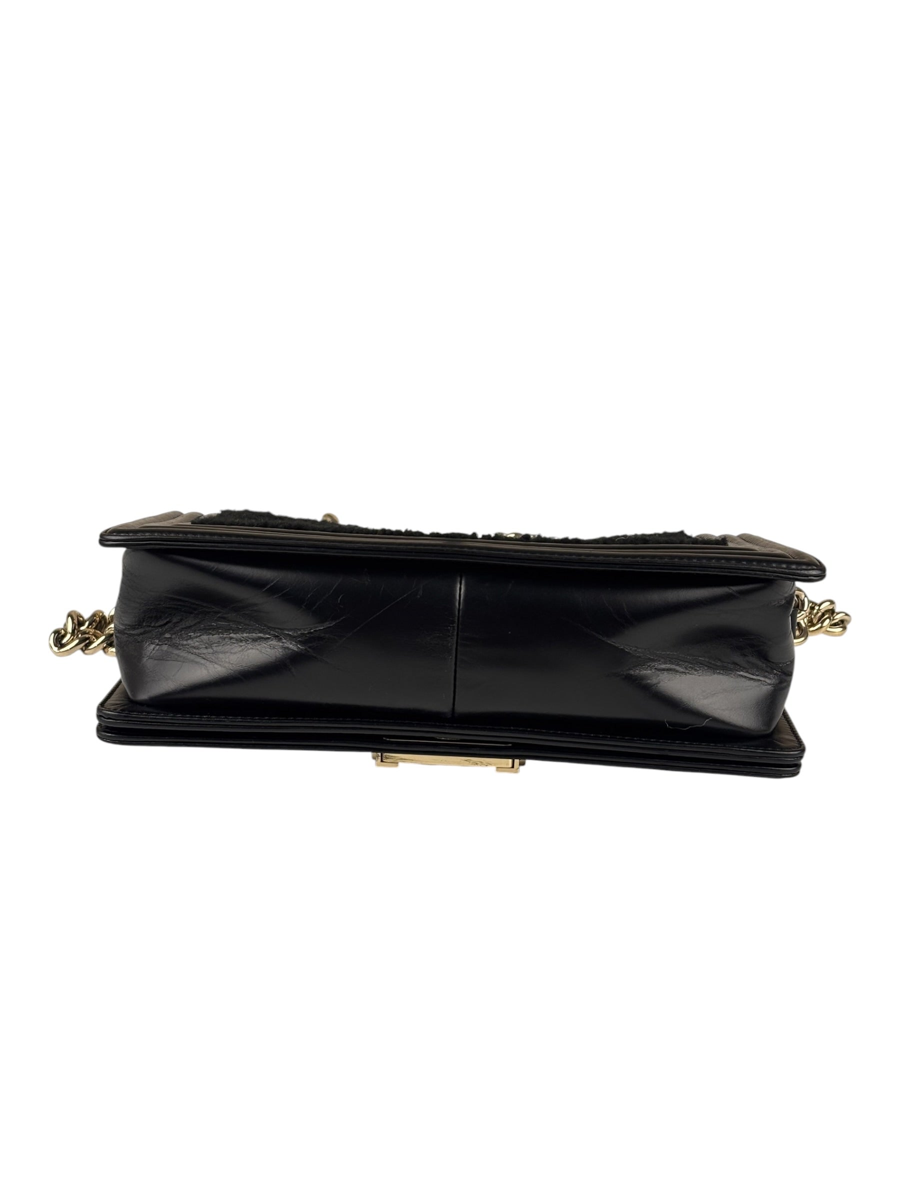 Chanel Black Leather Boy Flap Shoulder Bag 2017