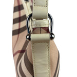 Burberry Beige Leather Trim Nova Check Hobo Bag