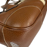 Prada Lizard Pushlock Flap Brown Vitello Daino Shoulder Bag