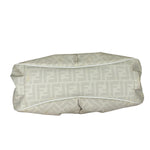 Fendi White Leather PVC Coated Zucca Spalmati Chef Shoulder Bag