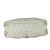 Fendi White Leather PVC Coated Zucca Spalmati Chef Shoulder Bag
