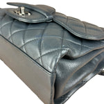 Chanel Dark Grey Quilted Leather Loop Flap Bag 2014