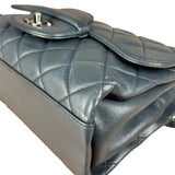 Chanel Dark Grey Quilted Leather Loop Flap Bag 2014