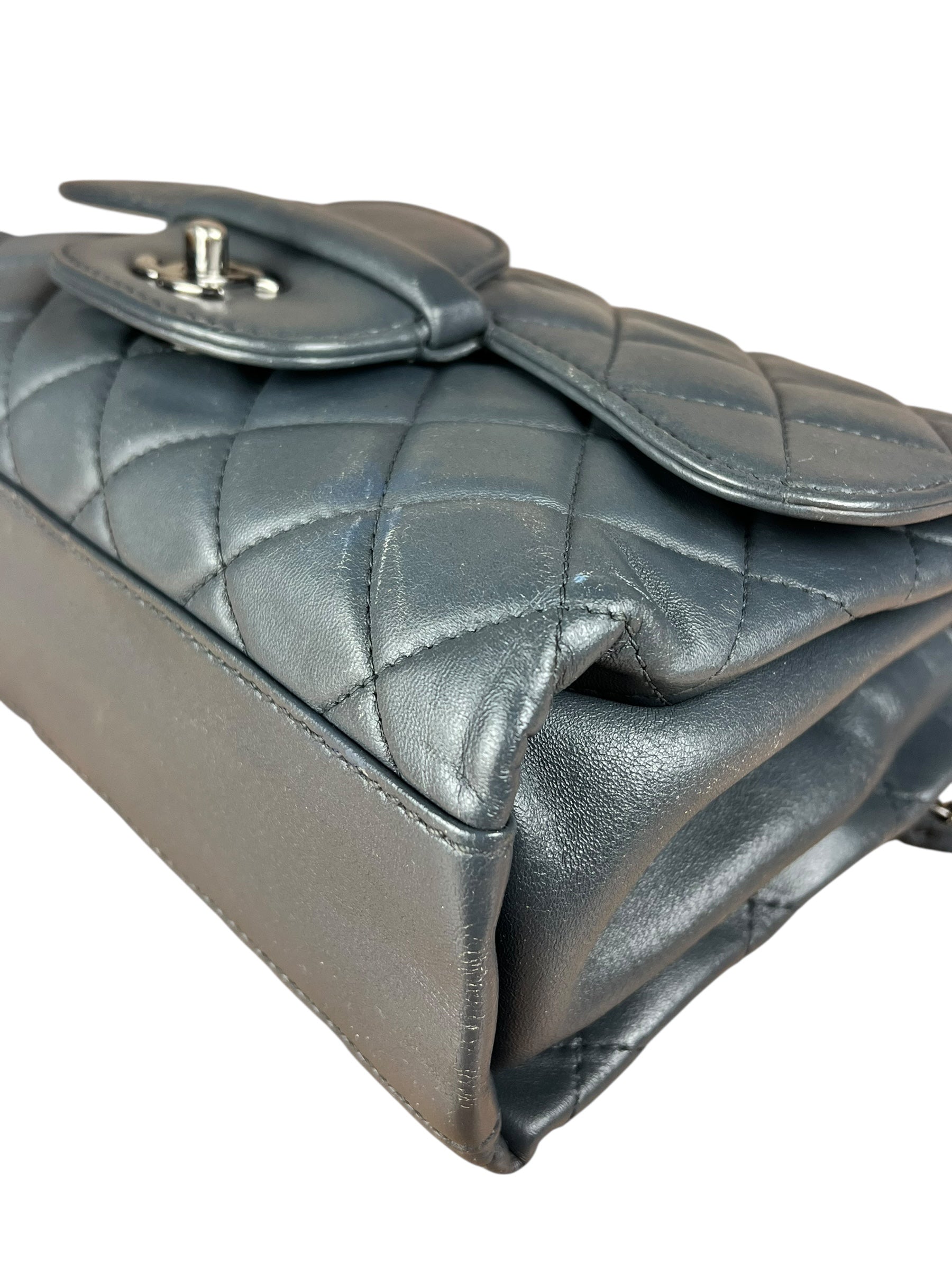 Chanel Dark Grey Quilted Leather Loop Flap Bag 2014