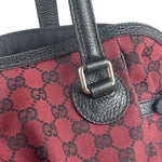Gucci Red/Black Leather Trim GG Full Moon Tote