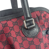 Gucci Red/Black Leather Trim GG Full Moon Tote