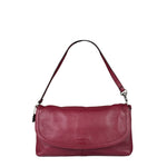 Coach Burgundy Pebbled Leather Flap Pochette