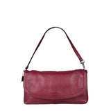 Coach Burgundy Pebbled Leather Flap Pochette