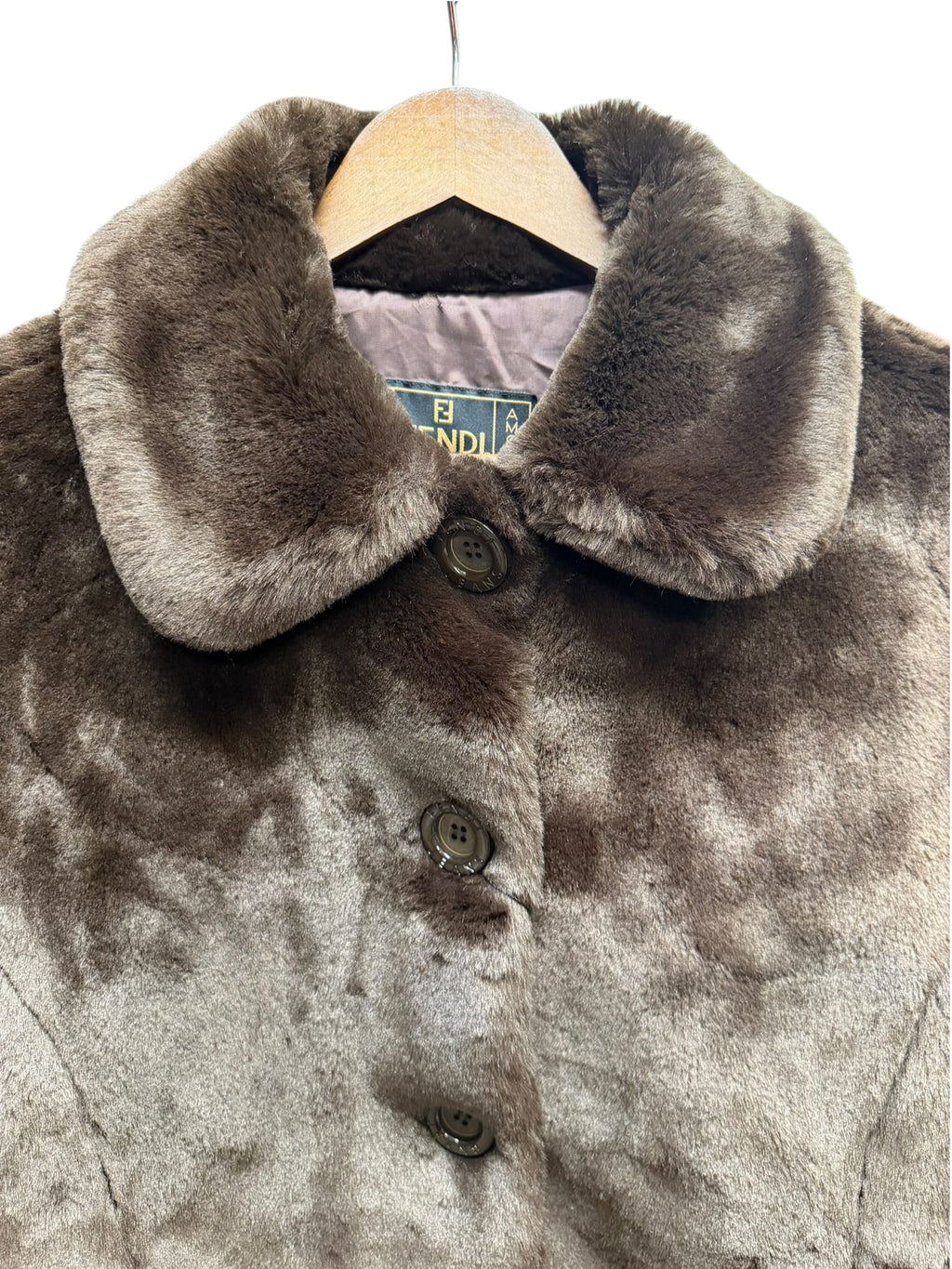 Vintage Fendi Brown Faux-Fur Coat