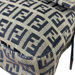 Fendi Navy Leather Trim Baguette