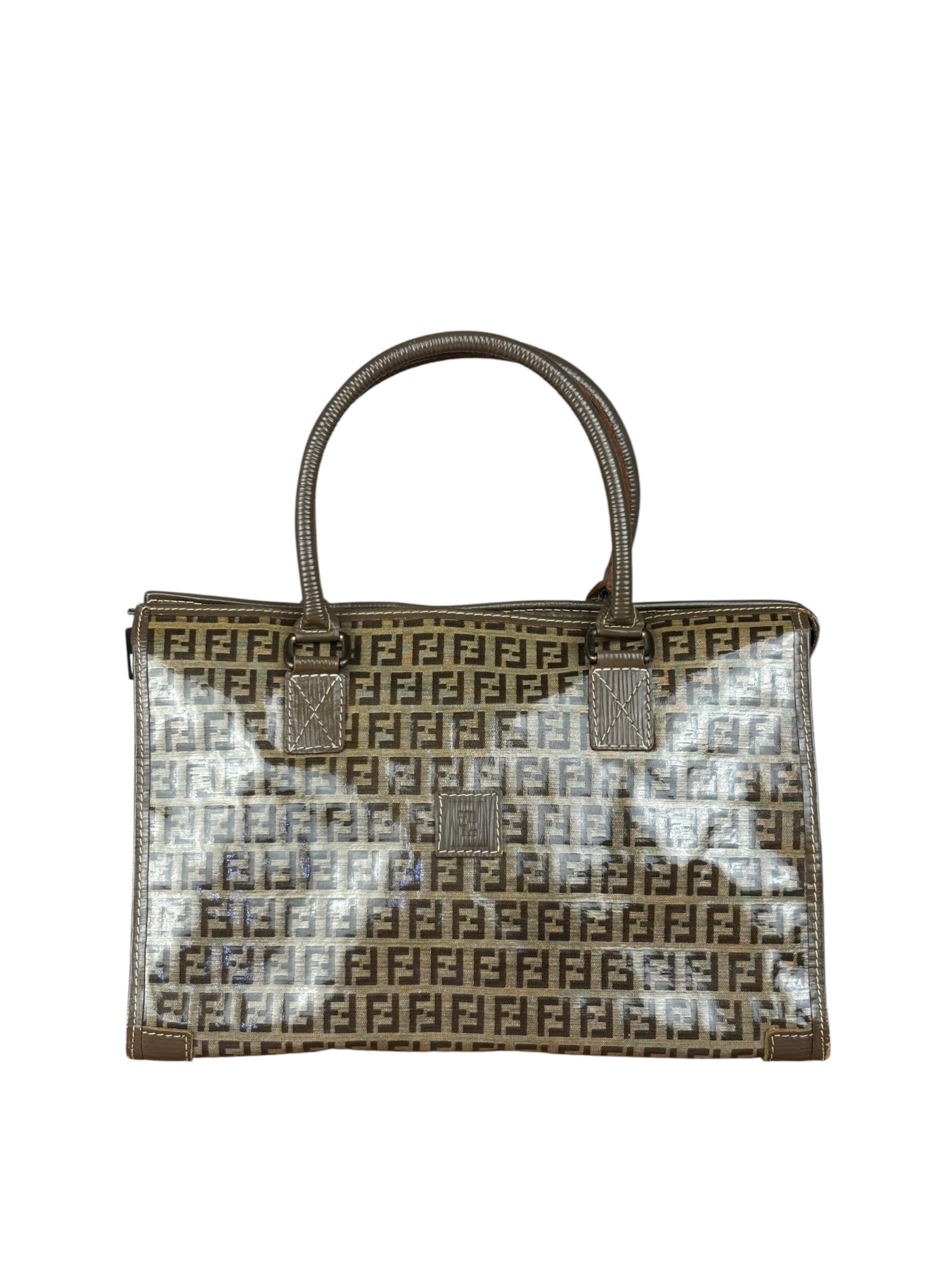 Fendi Brown PVC FF Zucchino Tote Bag