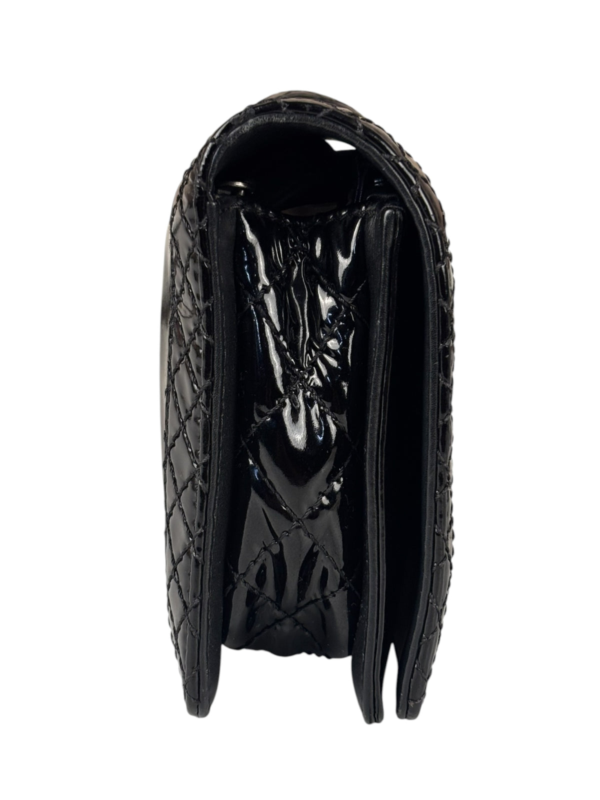 Chanel Black Patent Leather Boy Wallet on Chain Bag 2014