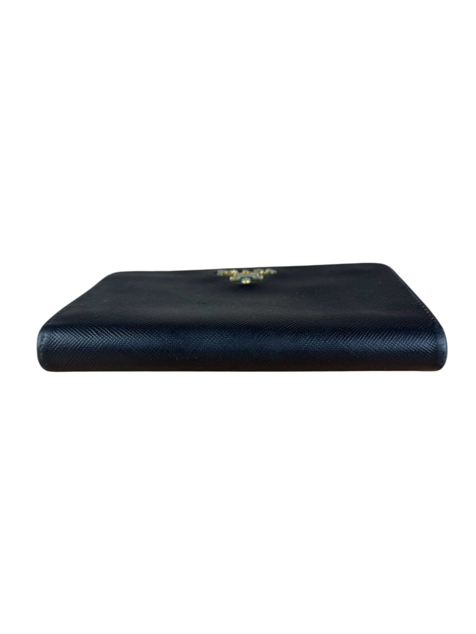 Prada Saffiano Zip Compact Wallet