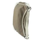 Prada Beige/Cream Leather Trim Logo Jacquard Hobo Bag