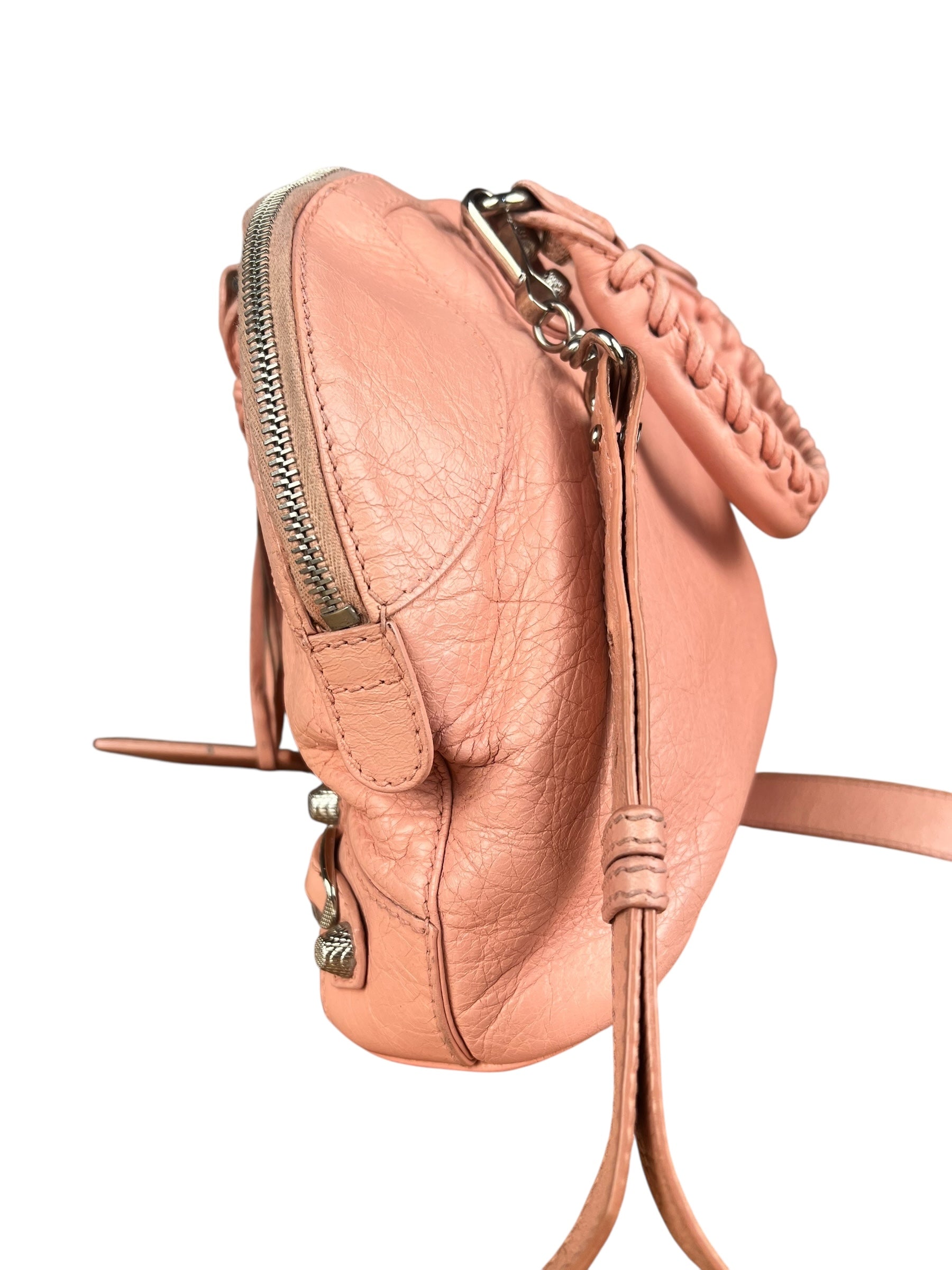 Balenciaga Pink Moto Leather Dome 2Way City Bag