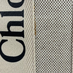 Chloe Beige Leather Trim Woody Tote Bag