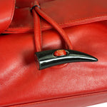 Burberry Red Leather Haymarket Check Shoulder Bag