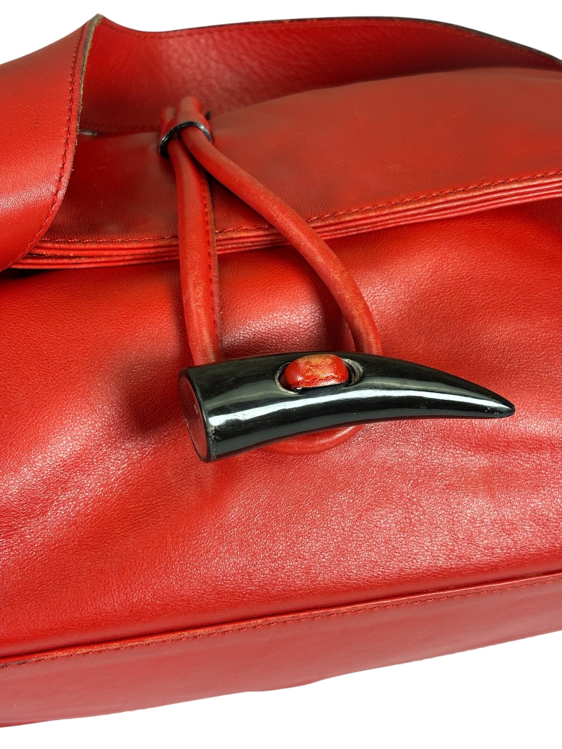 Burberry Red Leather Haymarket Check Shoulder Bag