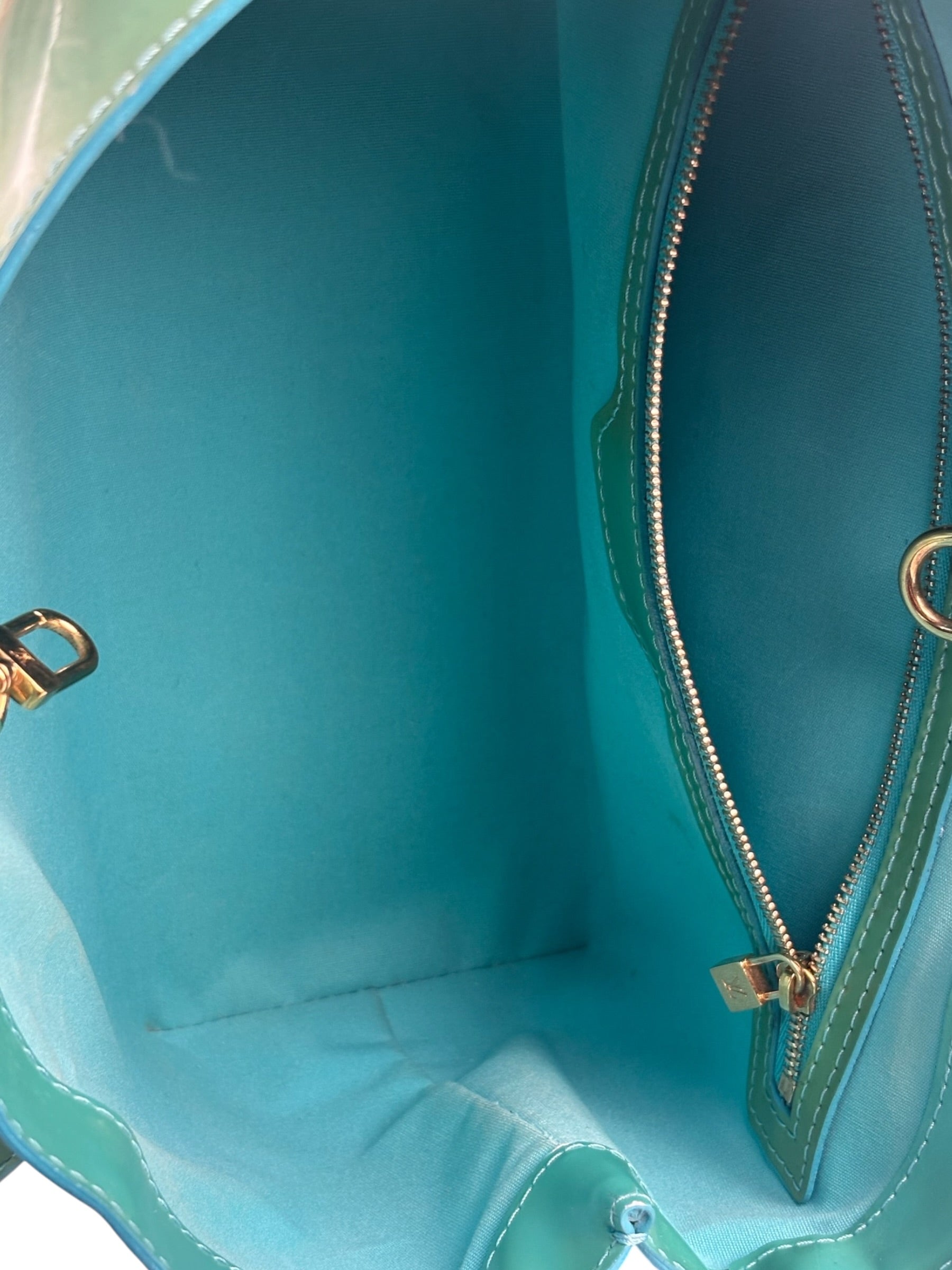 Louis Vuitton Vintage Teal Monogram Vernis Wilshire PM Tote