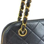Chanel Vintage Black Leather Shoulder Bag