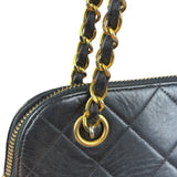 Chanel Vintage Black Leather Shoulder Bag
