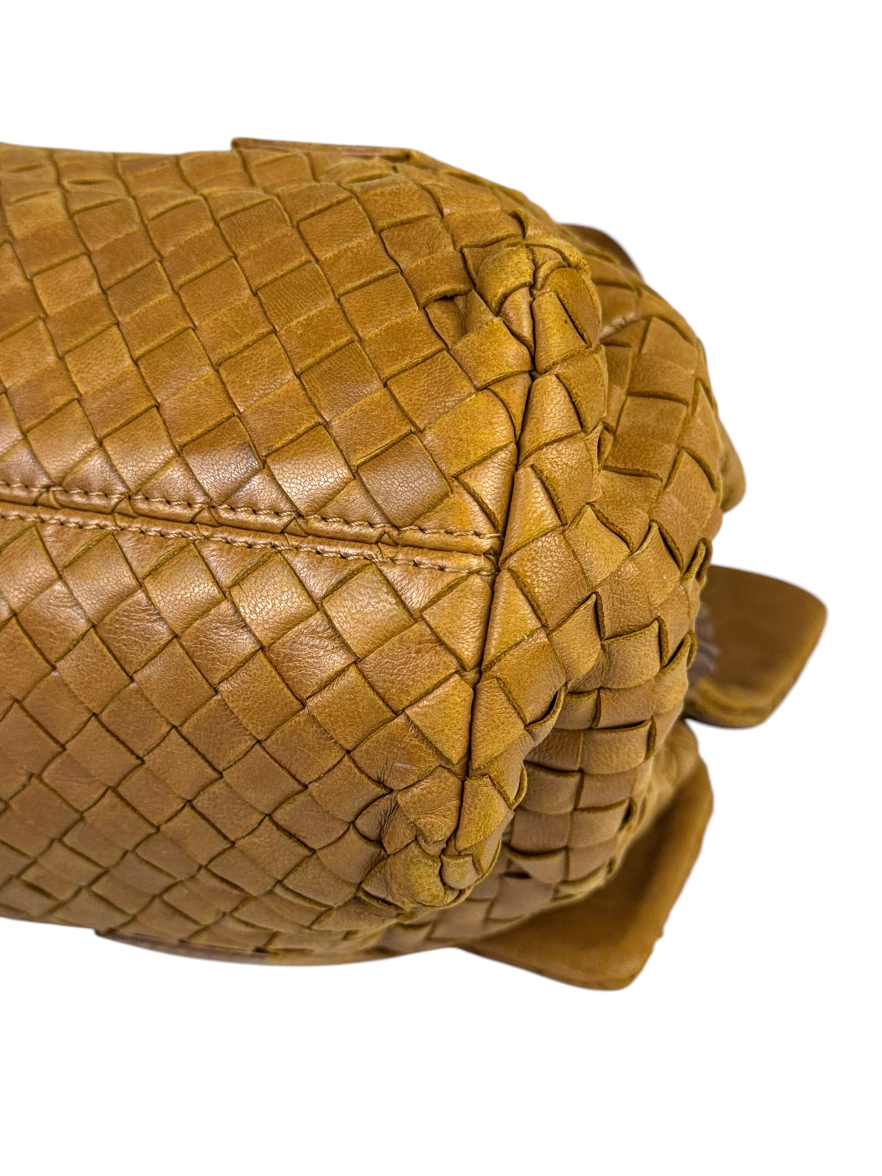 Bottega Veneta Tan Brown Intrecciato Shoulder Bag