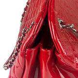 Chanel Red Patent Quilted Leather Large Just Mademoiselle Bowling Bag