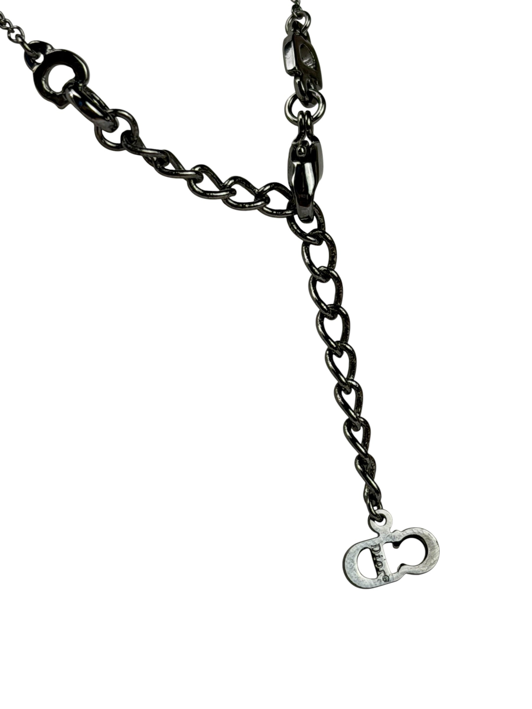 Christian Dior Silver-Tone Pendant Necklace