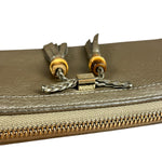 Gucci Bronze Metallic Leather Bamboo Long Zippy Wallet