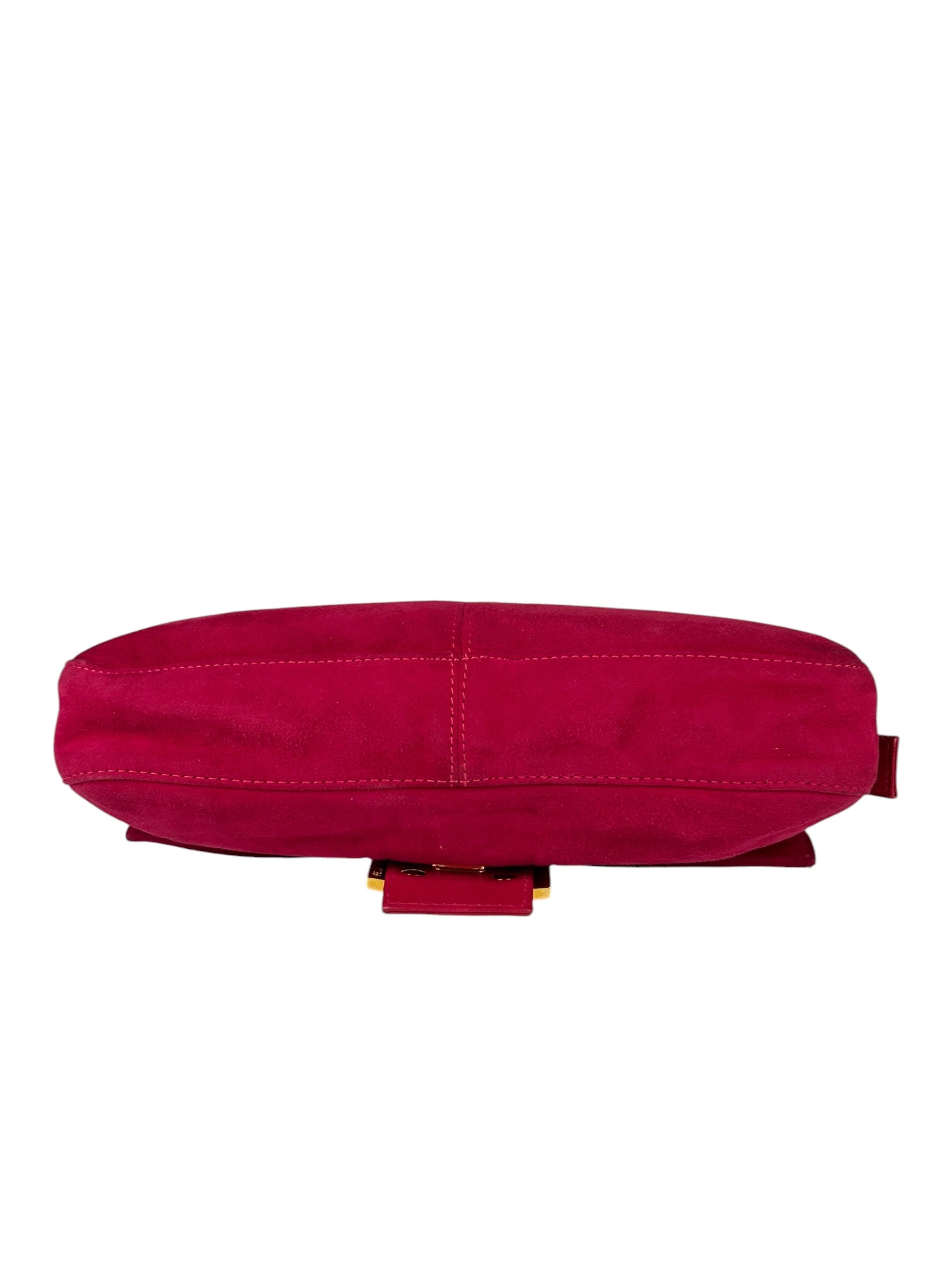 Fendi Pink Suede/Leather Trim Baguette
