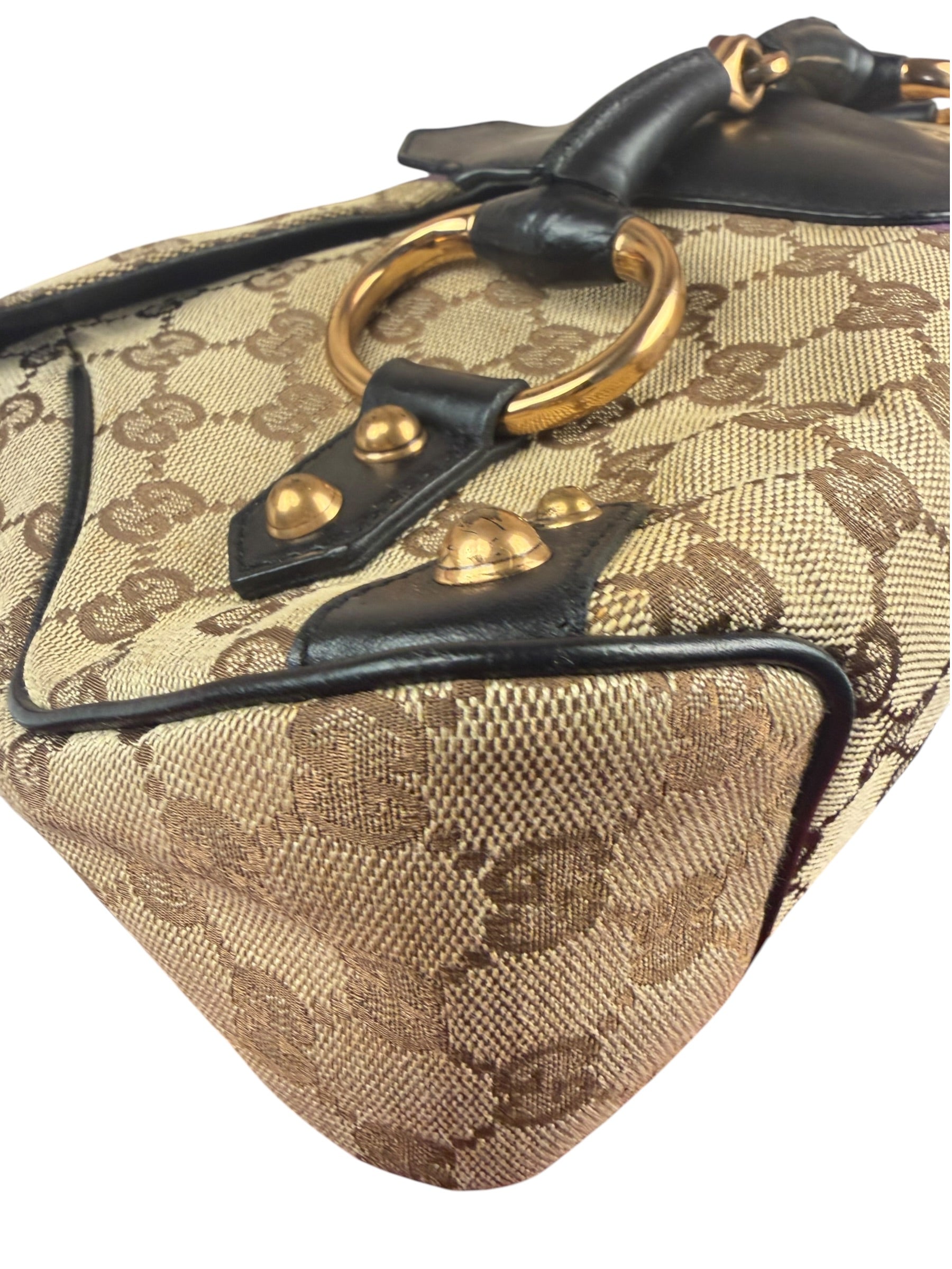 Gucci GG Canvas Web Horsebit Shoulder Bag