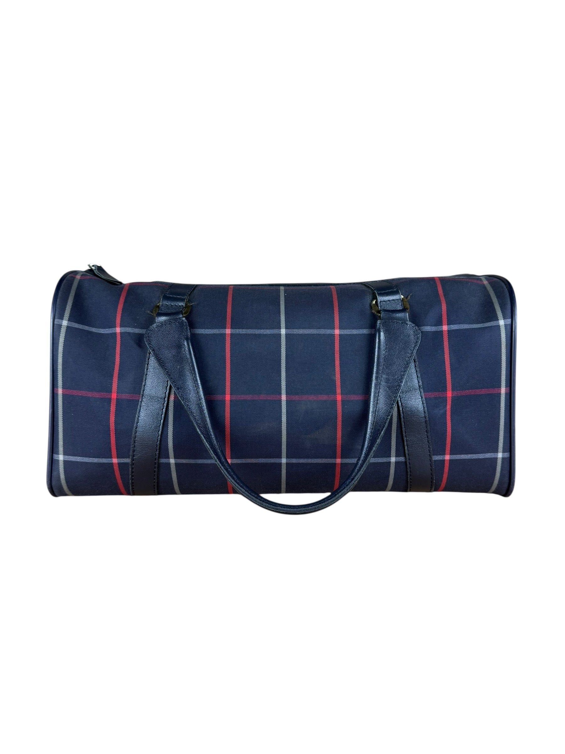 Burberry Blue Nova Check Vintage Boston Bag