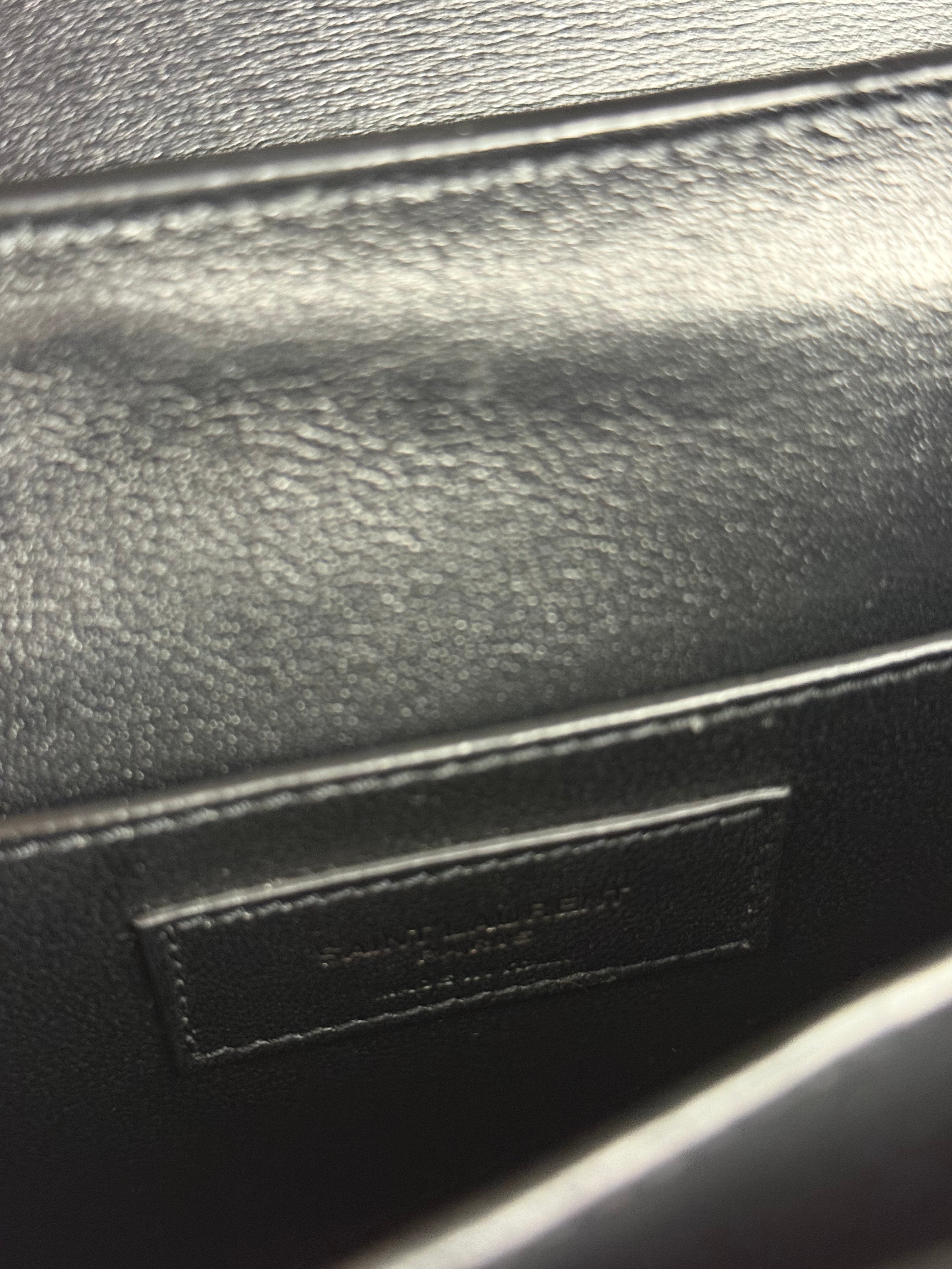 Saint Laurent Black Monogram Patent Leather Shoulder Bag