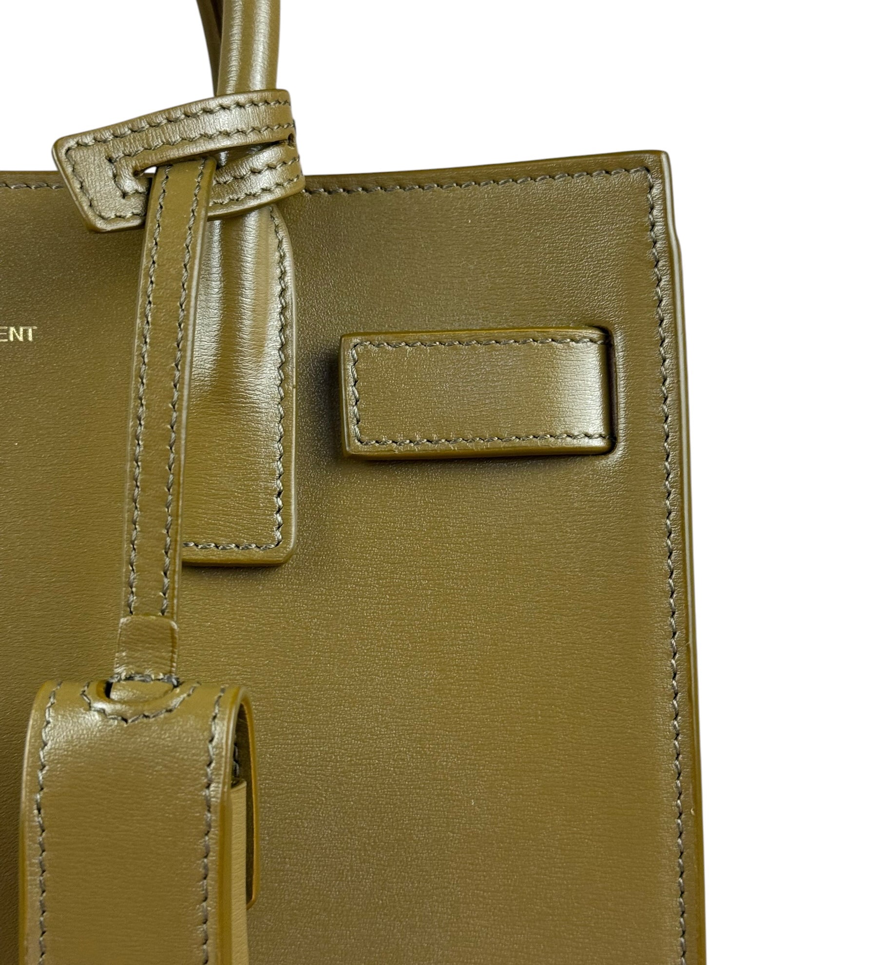 Saint Laurent Green Leather Nano Sac De Jour 2Way Tote