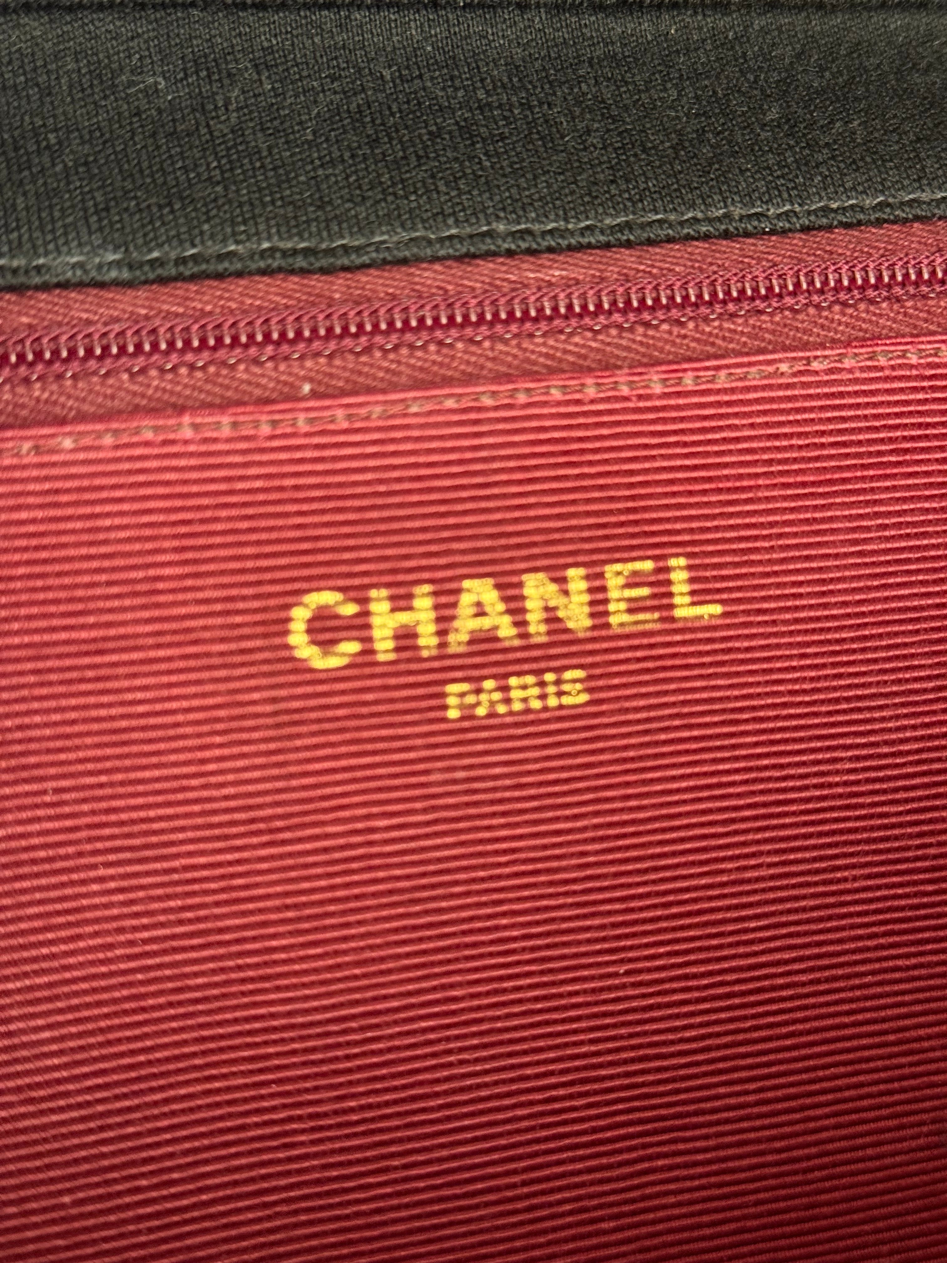 Chanel Vintage Black Cotton Quilted Flap Bag