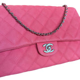 Chanel Coral Pink Matte Quilted Caviar Flap Shoulder Bag 2012