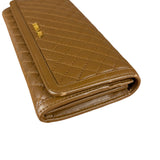 Prada Brown Quilted Leather Long Wallet