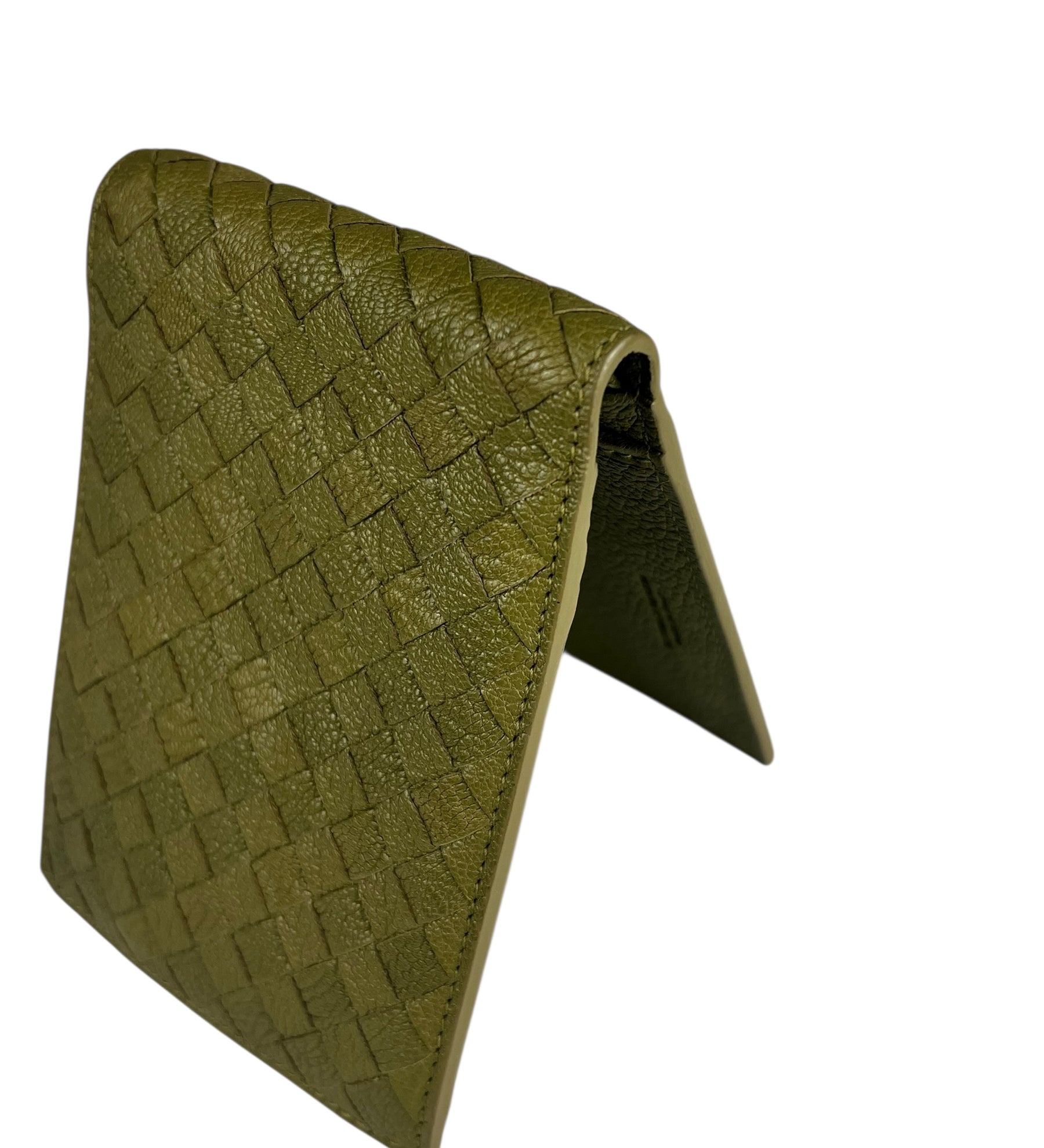 Bottega Veneta Intercciato Green Wallet
