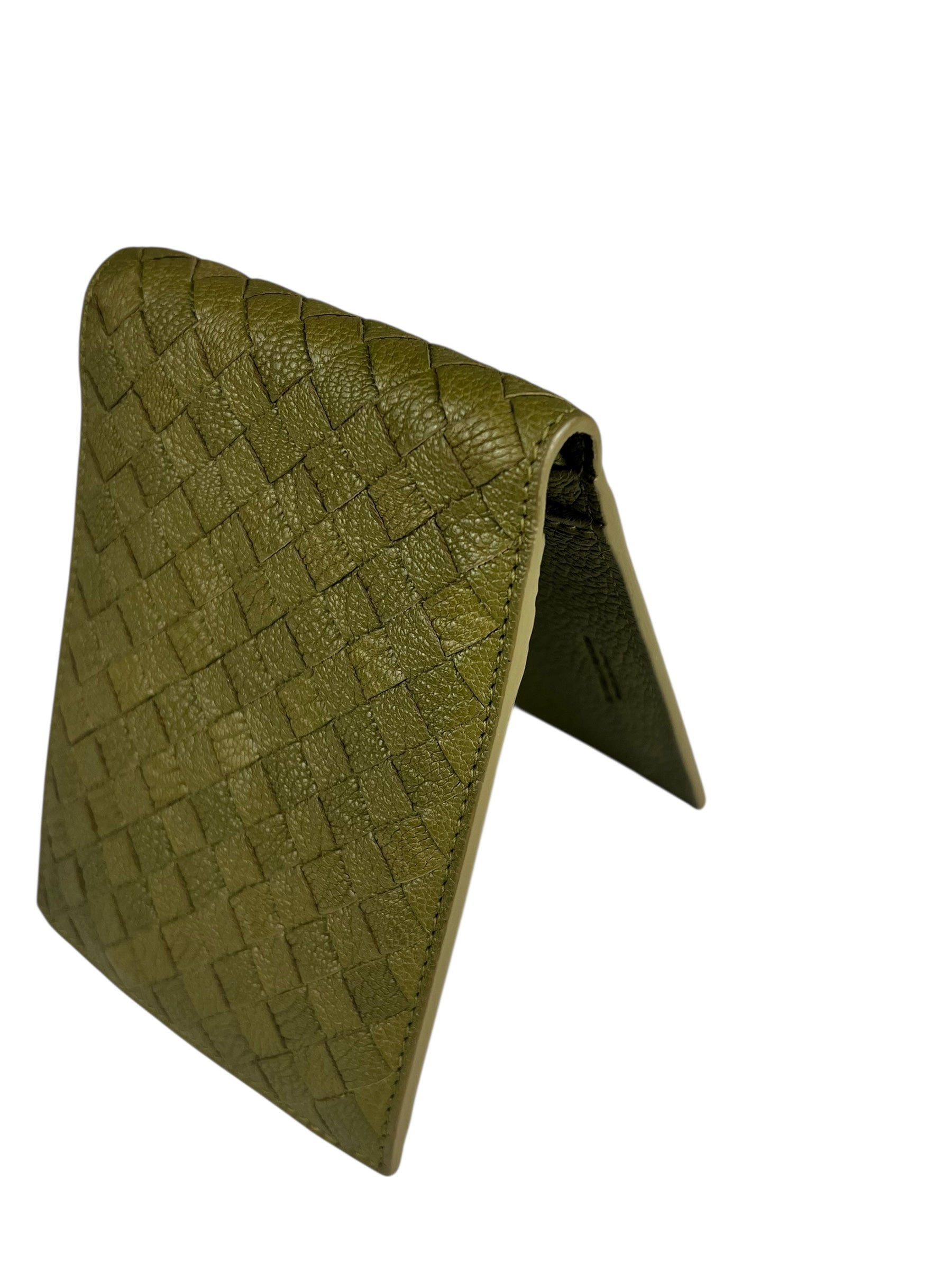 Bottega Veneta Intercciato Green Wallet