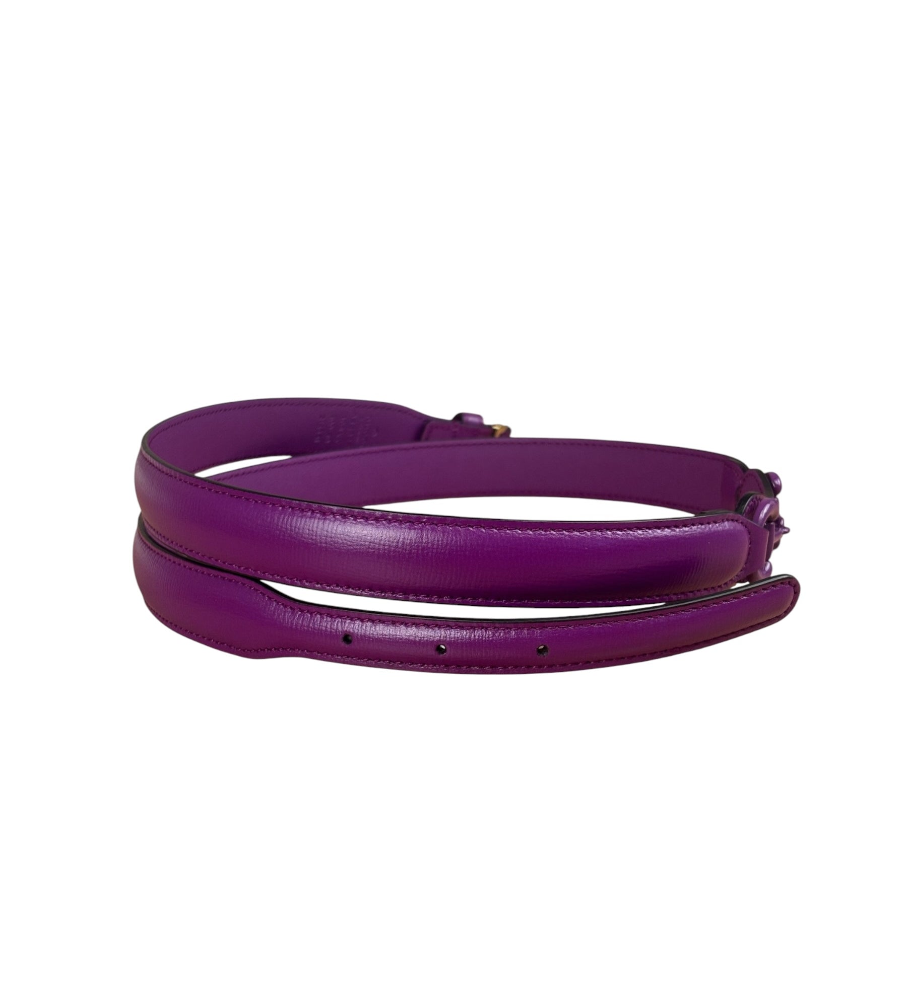 Gucci Purple Thin Leather Horsebit Belt