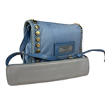 Prada Nylon Blue Studded Crossbody Bag