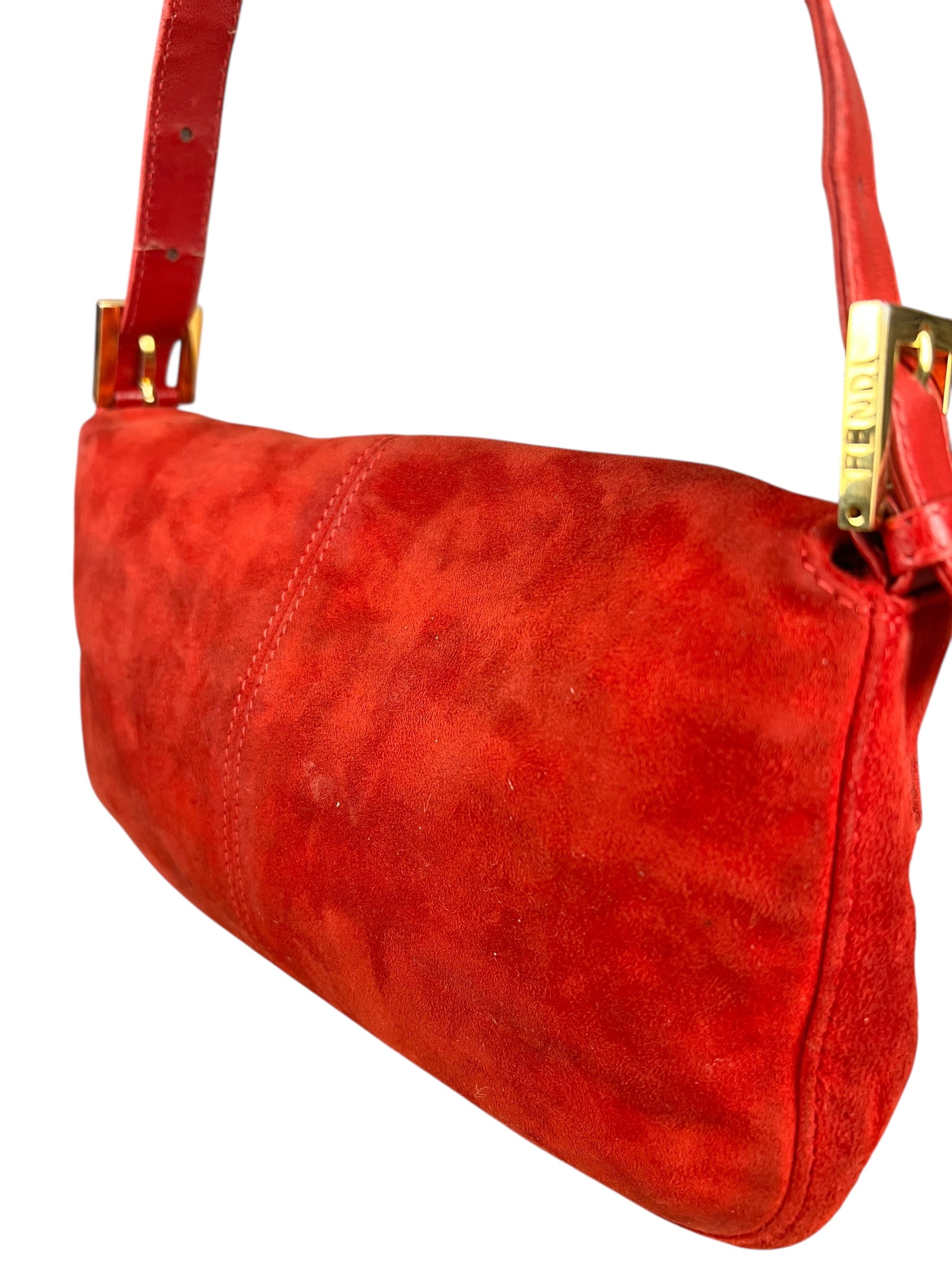 Fendi Baguette Red Suede