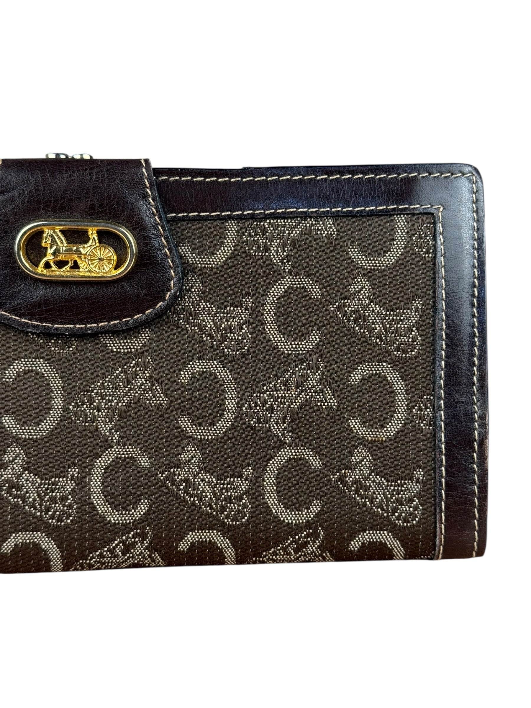 Celine Vintage Macadam Long Wallet Brown