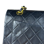 Chanel Black Quilted Single Flap Bag 1988