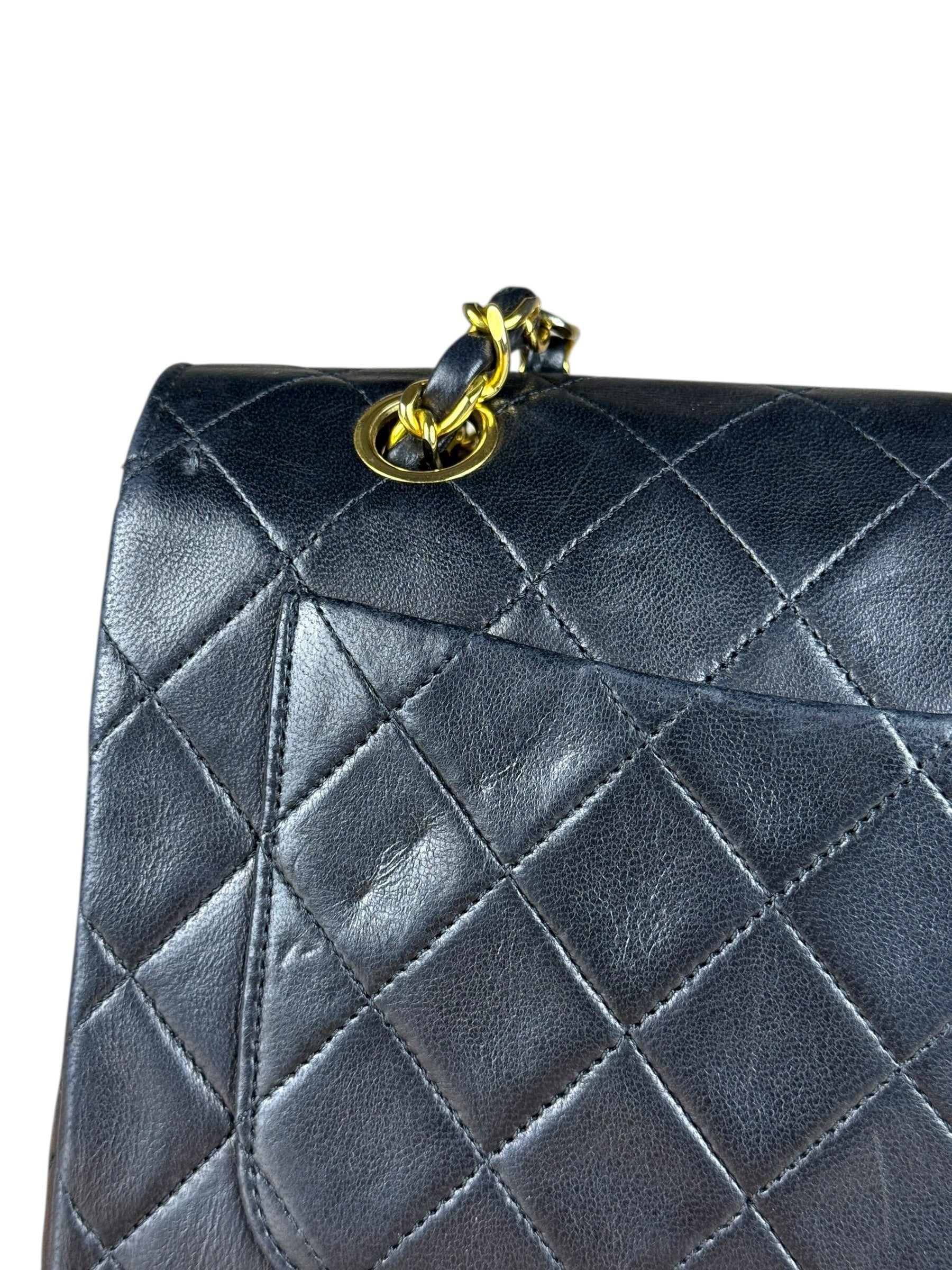 Chanel Black Quilted Single Flap Bag 1988