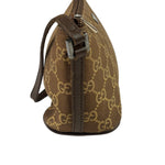Gucci Brown Leather Trim GG Boat Pochette
